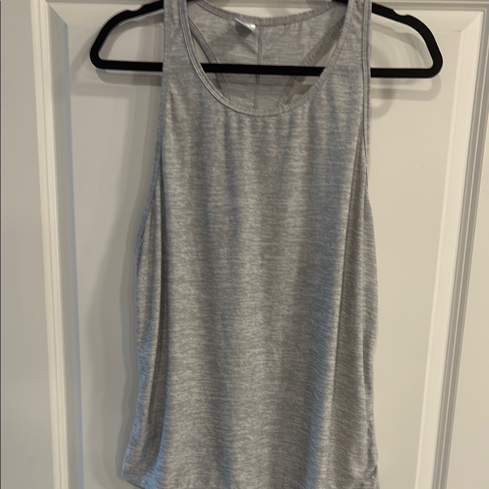 Gray Racerback Tank with Split Hem